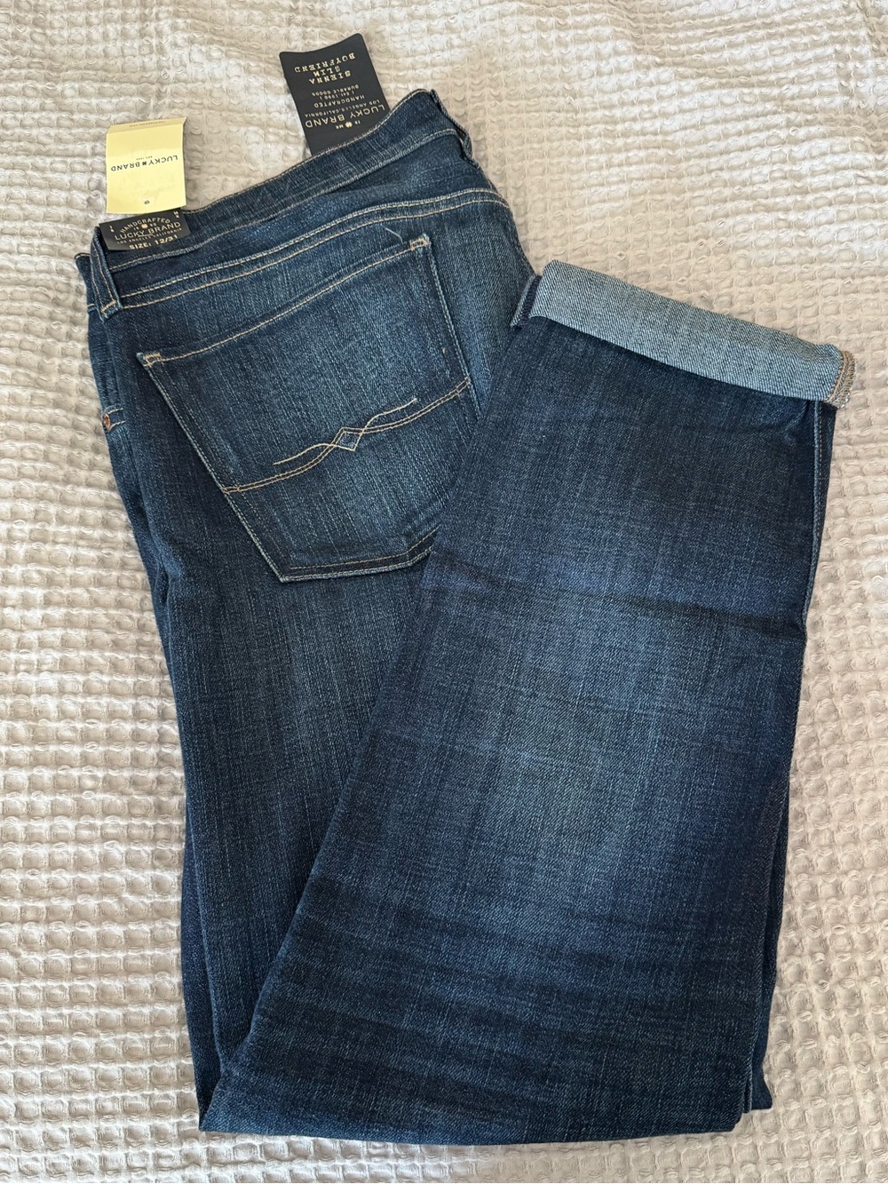 Lucky Brand Dark Wash, Slim Boyfriend Relaxed Fit Jeans, Size 12/31